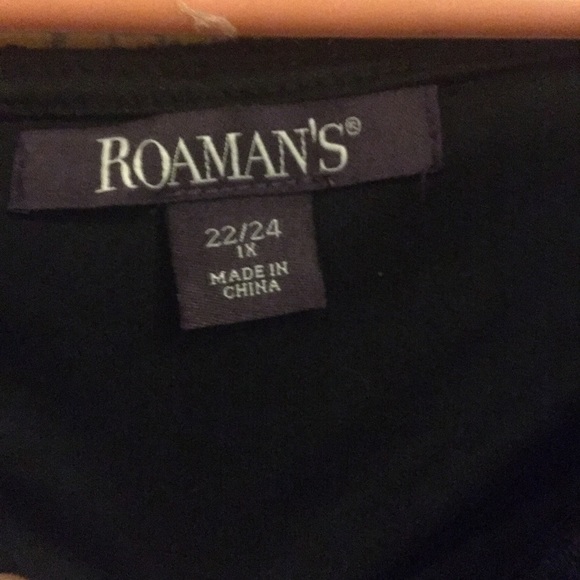 ROMANS black long sleeves lace blouse 1x(22/24)A-14 - Picture 3 of 5